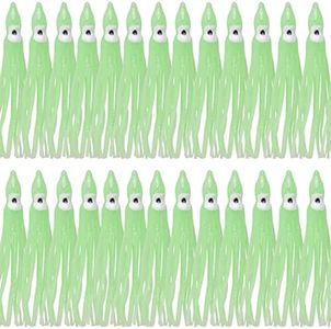 Soft Squid Skirts Octopus Fishing Lures Plastic Hoochie Trolling Bait Lure Saltwater Multicolor (Luminous Green, 11cm)