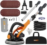 MAXXT Drywall Sander with Vacuum Dust Collection, 6 Variable Speed Foldable Telescopic Electric Wall Sander, Popcorn Ceiling Removal Tool, 1900RPM Power Sander Tool, LED Light, 18Pcs Sanding Discs