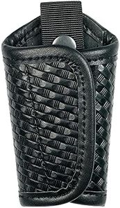 Basketwave Key Holder for Duty Belt Basketweave Artificial Leather Durable Law Enforcement Police Tactical Silent Key Keeper Pouch (Basketweave Artificial Leather)