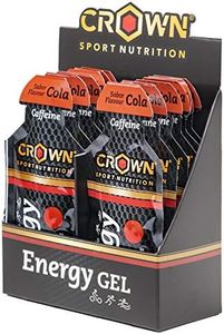 Crown Sport Nutrition Gel Energético – Cola con Cafeína - 12 unidades Carbohidratos en ratio 2:1:1 (Maltodextrina - Dextrosa - Fructosa) Ciclismo Running Deporte Entreno