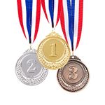 Plus Award Medals - LINKPEACE Gold Silver Bronze Medals with Neck Ribbon, Steel Metal for Party Favor Decorations and Sports Awards 1st 2nd 3rd Place(Diameter 2.56in) (3 Pcs Gold Silver Bronze)