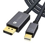 IVANKY Mini Displayport To Displayport Cable 10 Feet, Ivanky 4K@60Hz , 2K@144Hz Mini Dp To Dp Cable, Displayport To Mini Displayport Cable Compatible With Macbook Air, Pro, Surface Pro, Dock, More Space