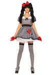 Leg Avenue Wind-Up Doll Costume (Large, Black/White)