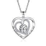 925 Sterling Silver Softball Volleyball Basketball Baseball Necklace Pendant Softball Mom Jewelry Gifts for Women Lover Players, Silver, Cubic Zirconia