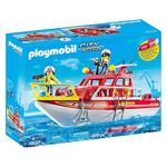 Playmobil 70147 City Action Floating Fire Rescue Boat with UnderWater Motor, Fun Imaginative Role-Play, PlaySets Suitable for Children Ages 4+