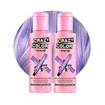 Crazy Color Pastel Lavender Semi-Permanent Duo Hair Dye. Highly Pigmented Pastel Purple Conditioning & Oil Nourishing Vegan Formula | No Bleach or Ammonia | 200ml