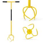 Hortem Garden Claw Tool Cultivator, Hand Twist Tiller with Durable Steel Shaft Tines and Comfortable Handle 76cm Long