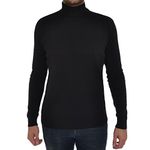 BRAVE SOUL Mens Polo Roll Neck Jumper Hume (Black) L