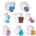 Animal Cookie Cutters Set 8 Pcs Fondant Cutters Plunger Baking Mould Cookie Stamps Biscuit DIY Embossing Cake Mold Presses