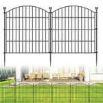 10 Panels No Dig Decorative Garden Fence Animal Barrier - 61 cm (H) x 6.1 m (L) - Dog Fence Outdoor for Yard, Rabbits and Small Pets - Tall Rustproof Metal Wire Fencing Border for Garden and Patio