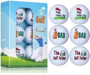 Sonwyoung Happy Fathers Day Golf Ball Gift, 6 Pack Funny Gift Golf Ball for Men Dad Golfers Birthdays Retirement Grandpa Golf Lovers from Daughter Son Wife