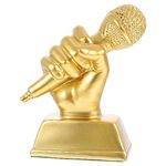 Resin Trophy Microphone Trophies Gold Funny Trophy Appreciation Dance Trophy Mic Trophy Speech Microphone Decor