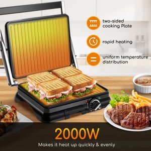 Aigostar 2000W Sandwich Toaster – Non-Stick, Compact Electric Grill