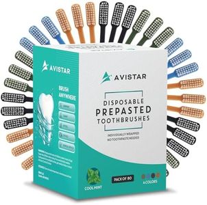 80 Prepasted Disposable Toothbrushes Individually Wrapped - Single Use Pre Pasted Disposable Toothbrushes with Toothpaste Built In - Waterless Toothbrush for Travel, Airbnb Guests, Hotel, & Camping