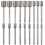 ATOPLEE 18 Pieces Diamond Rotary Grinding Bits - 3mm Shank Cylinder Head Diamond Mounted Burr for Most Rotary Tool (120#-18pcs)