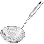 Anaeat 4.7" Stainless Steel Spider Strainer Skimmer, Professional Kitchen Pasta Strainer Spoon with Long Handle - Asian Strainer Ladle Wire Skimmer Spoons for Cooking and Frying