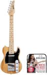 LyxPro 30” Electric Guitar TL Series, Full-Size Paulownia Wood Body, 3-Ply Pickguard, C-Shape Neck, Ashtray Bridge, Quality Gear Tuners, 3-Way Switch & Volume/Tone Controls, 2 Picks Included, Natural