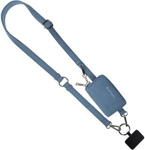 Save the Girls Clip & Go Vegan Phone Lanyard & Wristlet with Pouch, Denim