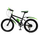 Donened 20 Inch Mountain Bike for Children, Bicycle City Bike with Suspension Fork and Mudguards, 6-Speed Children's Bicycles Boys / Girls Bicycle