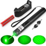 Boosty Metal High-Power Green Laser Pointer with Star Cap – 100Nm Power&532Nm-650Nm Wave Length-Rechargeable, Long Range, Adjustable Focus, Safety Lock & Battery Included(100Nm)
