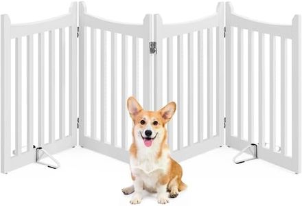 Yaheetech Barrière de sécurité sans perçage autoportante Pliable Parc pour Chien en Bois 201,5×60,5×2cm Barrière Chien Intérieur Parc Chiot Clôture pour Animaux de Compagnie