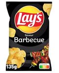 Lays Chips BBQ barbecue flavour Large bag 135g - Pack of 3