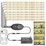 Derlights Plant Grow Light Strips with Auto On&Off Timer, Sunlike Plant Light 384 LEDs Grow Lights for Indoor Plants Succulent, 8 Modes & 10 Dimmables Levels and Remote Control Grow Lamp