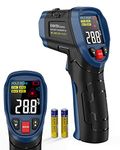 Eventek Infrared Thermometer Non-Contact Digital Laser Temperature Gun Color Display -58℉~1112℉(-50℃~600℃) Adjustable Emissivity - for Cooking/BBQ/Pizza Oven/Freezer/Fridge (Not for Human)