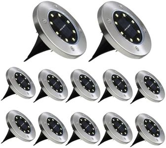 Noveden Solar Lights Outdoor 12 Pack Waterproof, LED Light, IP65, Outdoor Lights with 10-12 Hours Illumination, Easy Installation, Ideal for Gardens, Pathways, and Security Lighting, White