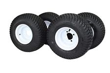 8" WHITE STEEL GOLF CART WHEELS AND 18X8.50-8" 4 PLY TURF TIRES ATW-003- (SET OF 4)