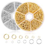 Jump Rings Jewellery Making Kit, 2020pcs Silver Gold Open Jump Split Rings Metal O Ring Jewelry Connector for Bracelet Earring Charms Repair