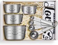 Wedding Gifts for Couples 2024,Bridal Shower Gifts for Bride to Be,Cool Engagement Gifts for Couples,Mr and Mrs Gifts,Bride Gifts Box with Measuring Cups and Spoons Set,Dish Towel