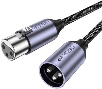 MOSWAG XLR Kabel, XLR Mikrofonkabel Stecker auf Busche 3 polig Nylon Geflochten XLR Kabel kompatibel mit Mikrofonmischer, Mikrofon, Aufnahmestudio, Behringer, Lautsprechersysteme (2M)