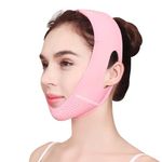 V Line Face Mask – Reusable Double Chin Reducer & Jawline Lifter, V-Shaped Chin Strap for Facial Contouring, Anti-Sagging Lifting Wrap for Sleeping, for Women Men (Pink)