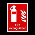 Fire Extinguisher Plastic Sign with 4 Pre-Drilled Holes - Fire/Emergency/Exit/Alarm/Push/Extinguisher/Assembly (FE11)