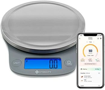 Etekcity Nutrition Smart Food Kitchen Scale, Digital Ounces and Grams for Cooking, Baking, Meal Prep, Dieting, and Weight Loss, 11 Pounds-Bluetooth, 304 Stainless Steel