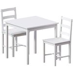 Vida Designs Yorkshire Dining Table and Chairs Set Kitchen Home Furniture (White, 2 Seater)