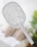 Weird Wolf Heavy Duty Mosquito Racket Bat | Rechargeable Electric Fly Swatter | Mosquito Killer Racquet with Type-C Charging and 6 Months Warranty White