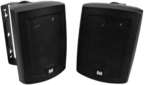 Dual Electronics LU63PB 6.5" 3-Way High Performance Outdoor Indoor Speakers | Effortless Set Up | Home, Pool, Patio, Garage Use | Weather Resistant | Expansive Stereo Sound Coverage | Black