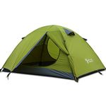 3 Season 2-Person Double Layer Waterproof Dome Backpacking Tent Aluminum Rod Windproof for Camping Hiking Travel Climbing (Green-2 Person)