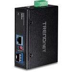 TRENDnet Hardened Industrial 100/1000 Base-T to SFP Media Converter, DIN-Rail/Wall Mount, Multi or Single Mode Fiber, Power Supply Sold Separately, TI-F11SFP