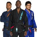 Sanabul Core Competition BJJ Gi for Men & Women Preshrunk Fabric IBJJF Approved Brazilian Jiu Jitsu Training & Competition Gi - BLACK/BLUE, A2