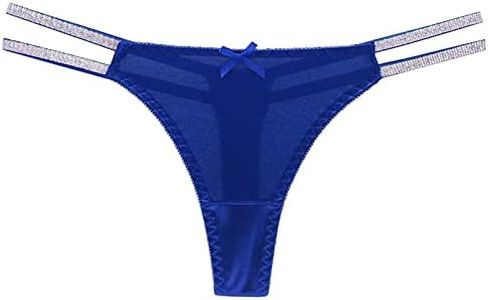 Cute Panties Womens Sexy Thong Fashion Print Comfortable Low Waist Panties Women's Boxers Underwear (4-Blue, One Size)