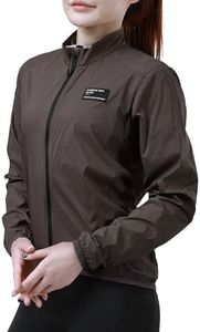 INBIKE Cycling Jacket for Men Women, Windproof Lightweight Packable Running Windbreaker, Breathable Quick Dry Reflective Biking Coat with 2 Pockets Brown X-Large