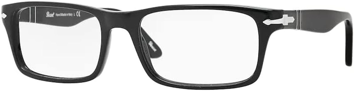 Persol PO3050V 95 55MM Black Rectangular Eyeglasses for Men + BUNDLE With Designer iWear Eyewear Kit