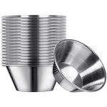 Artcome 18 Pack Stainless Steel Condiment Sauce Cups Great for Dipping and Portion Cups, 1.5 oz