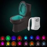 Powerole Toilet Motion Sensor Light, 16 Colors Changing Sensor LED Washroom Night Light Inside Toliet Lamp, PIR Motion Activated Waterproof Bathroom Accessory, Fits Any Toilet