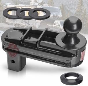 TOWGUARD 8 Inch Offset Gooseneck Ball Extender, 2-5/16 Inch, 25K GTW | 5K VTW; 100% Thicker Offset Arm vs Prior Version; Added Center Reinforcement Beam; Polyurethane Washers; Short Bed Clearance