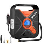 Woscherr Digital Tyre Inflator for Car - 300 psi, 12V DC Portable Air Pump/Compressor with Digital Tyre Pressure Gauge, for Car, Bikes, Bicycles or Any Inflatable with LED/SOS Light| 2 Years Warranty