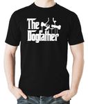 Witty Fashions The Dogfather - Funny Dog Lovers - Pup Fun Humor - Pet Owners Graphic Novelty Mens T-Shirt (CA/US, Alpha, X-Large, Regular, Regular, Black)